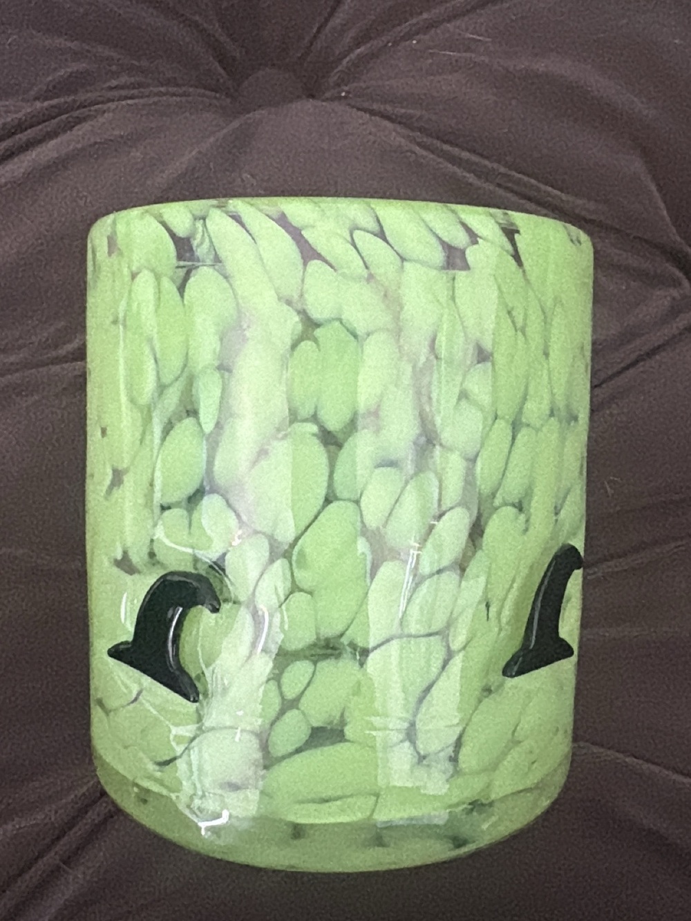 Green Marbled Glass Decorative Vase